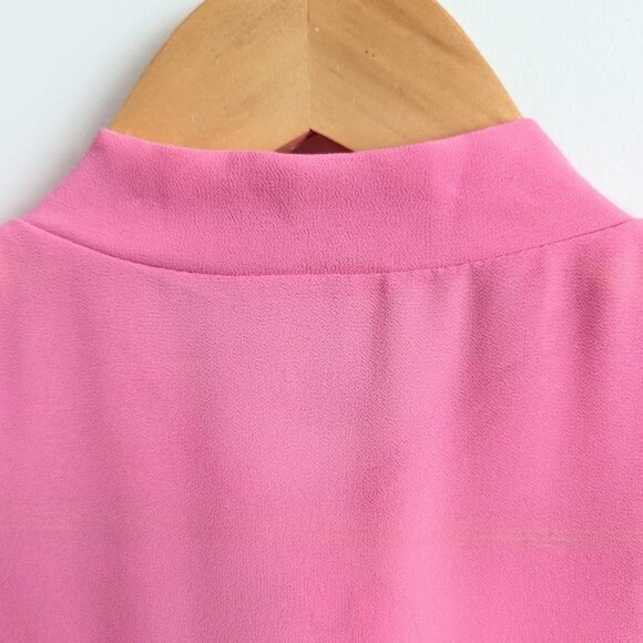 Lodys Pink Chiffon Tie Neck with Floral Lace Top - Picture 10 of 12